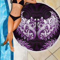 New Zealand Ta Moko Beach Blanket Aotearoa Maori Chest Tattoo Purple LT14 - Polynesian Pride