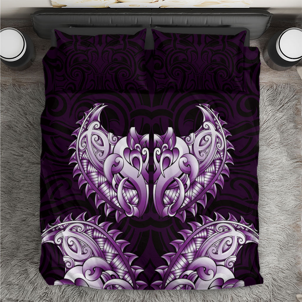 New Zealand Ta Moko Bedding Set Aotearoa Maori Chest Tattoo Purple LT14 Purple - Polynesian Pride
