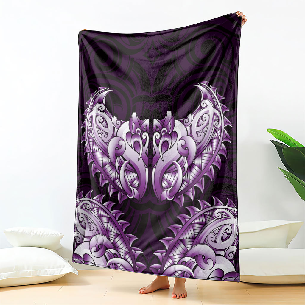 New Zealand Ta Moko Blanket Aotearoa Maori Chest Tattoo Purple LT14 - Polynesian Pride
