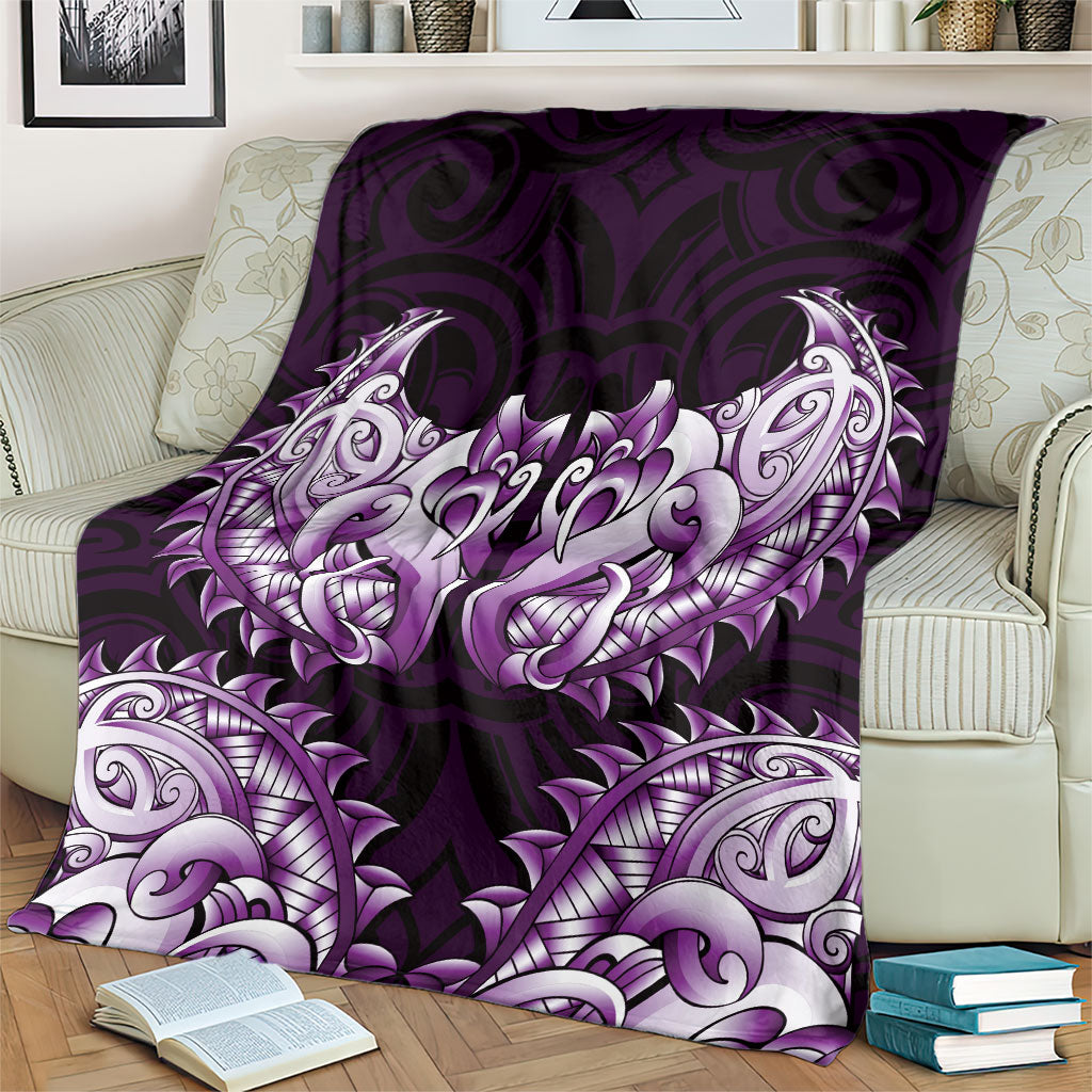 New Zealand Ta Moko Blanket Aotearoa Maori Chest Tattoo Purple LT14 - Polynesian Pride