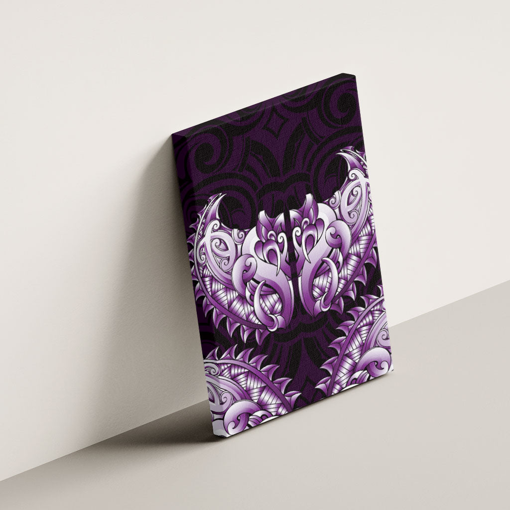New Zealand Ta Moko Canvas Wall Art Aotearoa Maori Chest Tattoo Purple LT14 - Polynesian Pride