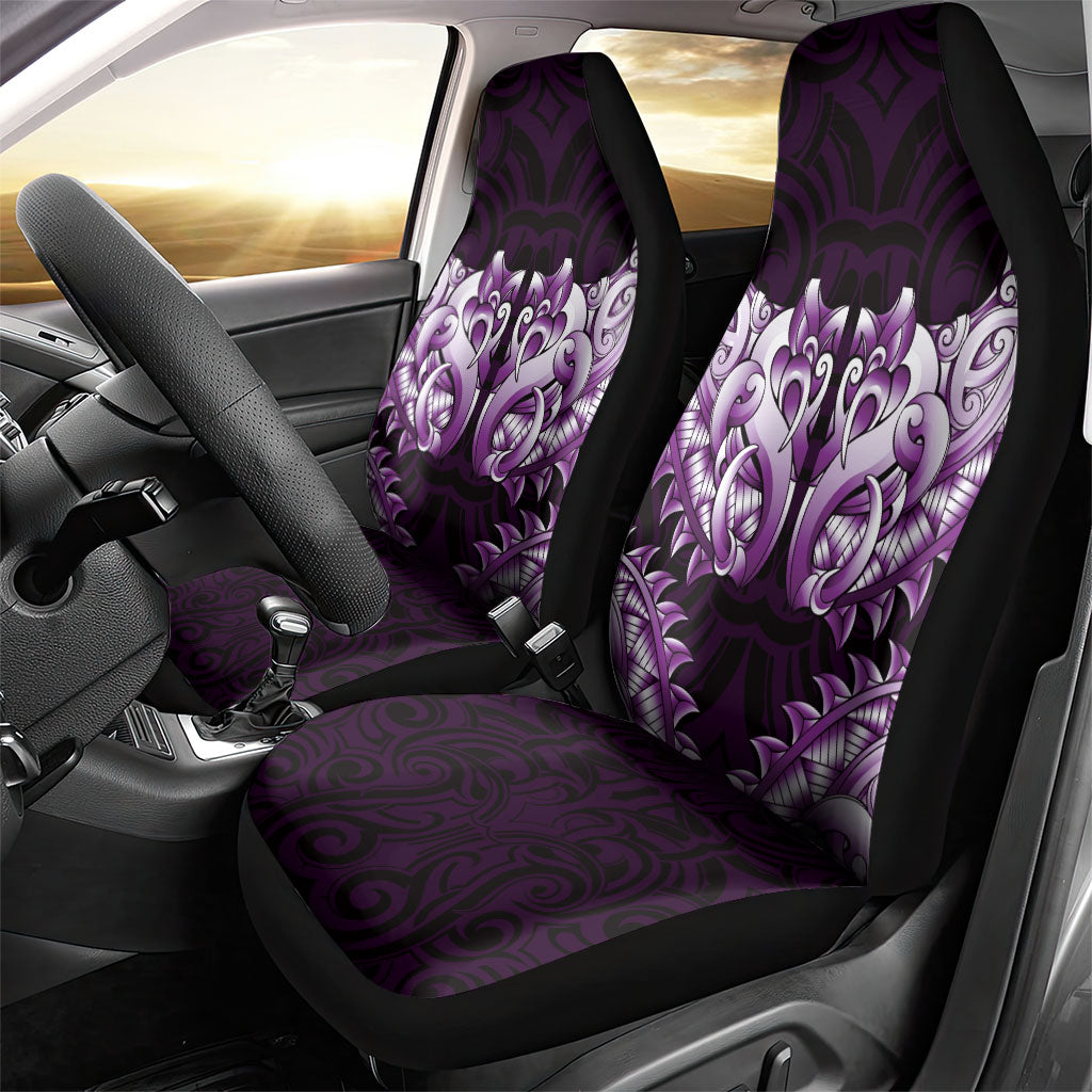 New Zealand Ta Moko Car Seat Cover Aotearoa Maori Chest Tattoo Purple LT14 - Polynesian Pride