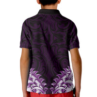 New Zealand Ta Moko Kid Polo Shirt Aotearoa Maori Chest Tattoo Purple LT14 - Polynesian Pride
