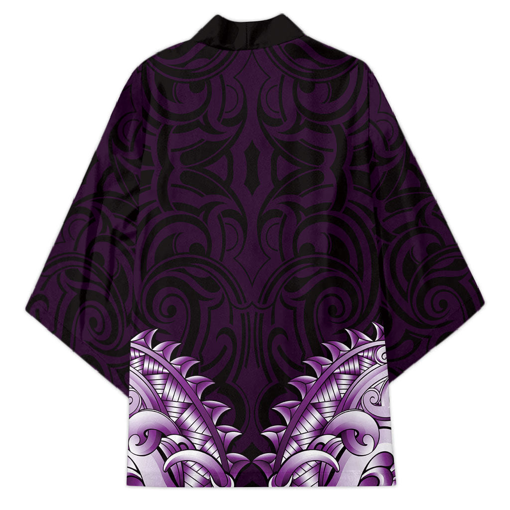 New Zealand Ta Moko Kimono Aotearoa Maori Chest Tattoo Purple LT14 - Polynesian Pride