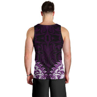 New Zealand Ta Moko Men Tank Top Aotearoa Maori Chest Tattoo Purple LT14 - Polynesian Pride