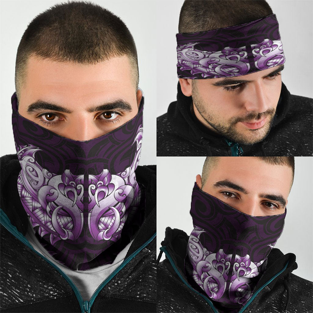 New Zealand Ta Moko Neck Gaiter Aotearoa Maori Chest Tattoo Purple LT14 - Polynesian Pride