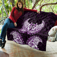 New Zealand Ta Moko Quilt Aotearoa Maori Chest Tattoo Purple LT14 - Polynesian Pride