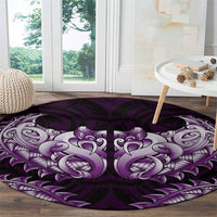 New Zealand Ta Moko Round Carpet Aotearoa Maori Chest Tattoo Purple LT14 - Polynesian Pride