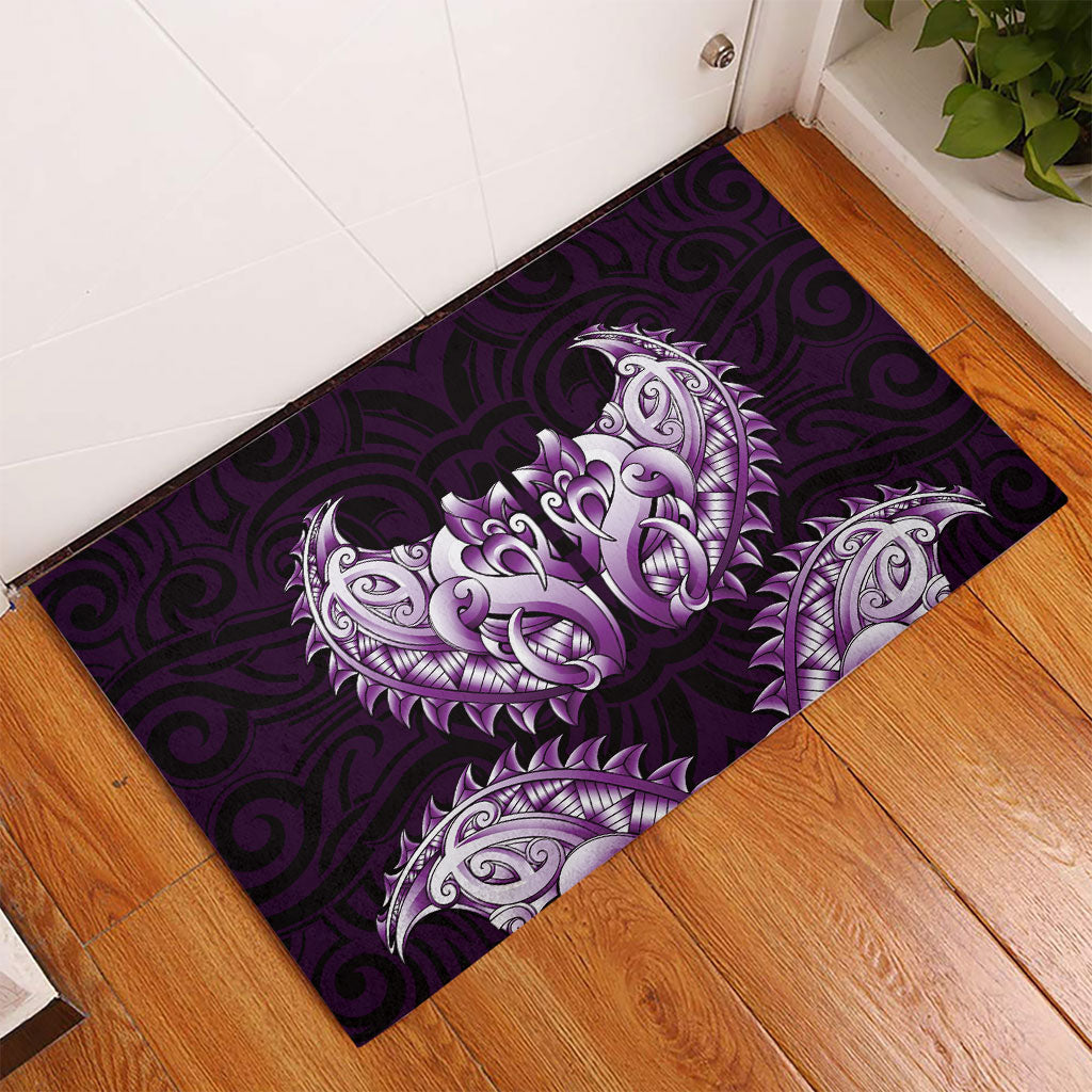New Zealand Ta Moko Rubber Doormat Aotearoa Maori Chest Tattoo Purple LT14 - Polynesian Pride