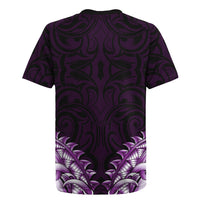 New Zealand Ta Moko Rugby Jersey Aotearoa Maori Chest Tattoo Purple LT14 - Polynesian Pride
