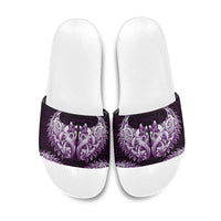 New Zealand Ta Moko Slide Sandals Aotearoa Maori Chest Tattoo Purple LT14 Purple - Polynesian Pride