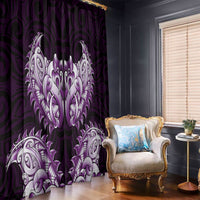 New Zealand Ta Moko Window Curtain Aotearoa Maori Chest Tattoo Purple LT14 - Polynesian Pride
