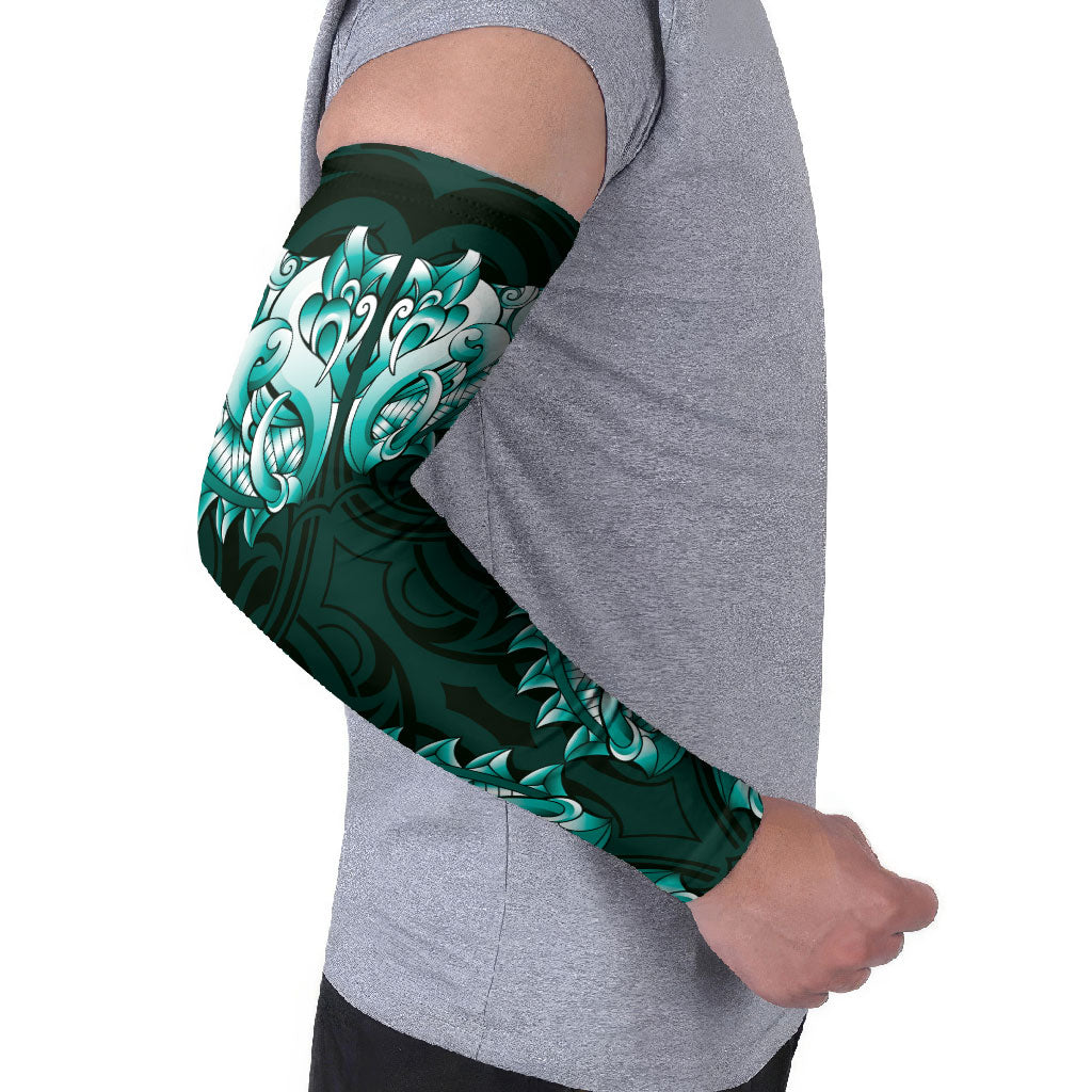 New Zealand Ta Moko Arm Sleeves Aotearoa Maori Chest Tattoo Turquoise LT14 - Polynesian Pride
