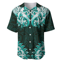 New Zealand Ta Moko Baseball Jersey Aotearoa Maori Chest Tattoo Turquoise LT14 Turquoise - Polynesian Pride