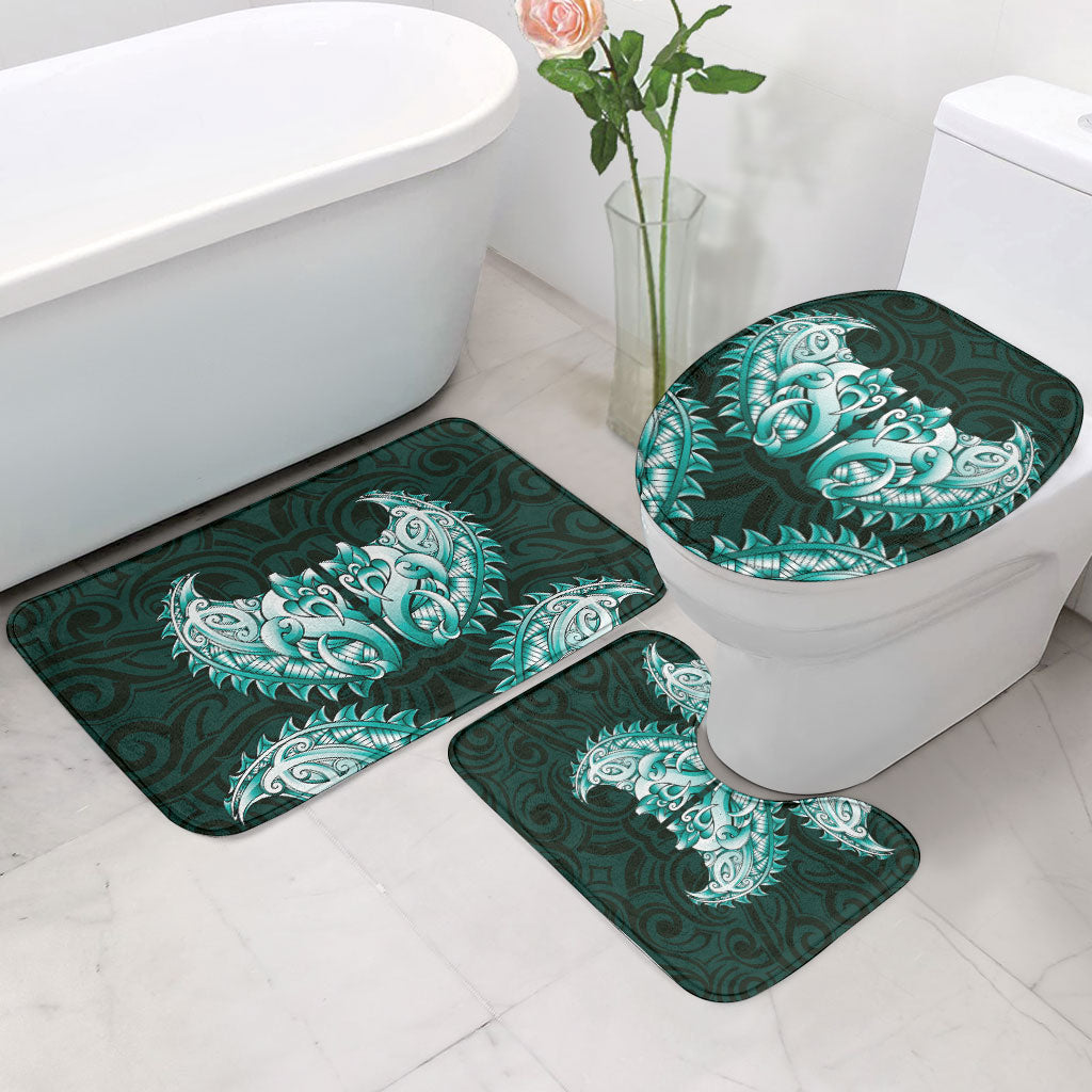 New Zealand Ta Moko Bathroom Set Aotearoa Maori Chest Tattoo Turquoise LT14 - Polynesian Pride