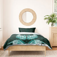 New Zealand Ta Moko Bedding Set Aotearoa Maori Chest Tattoo Turquoise LT14 - Polynesian Pride