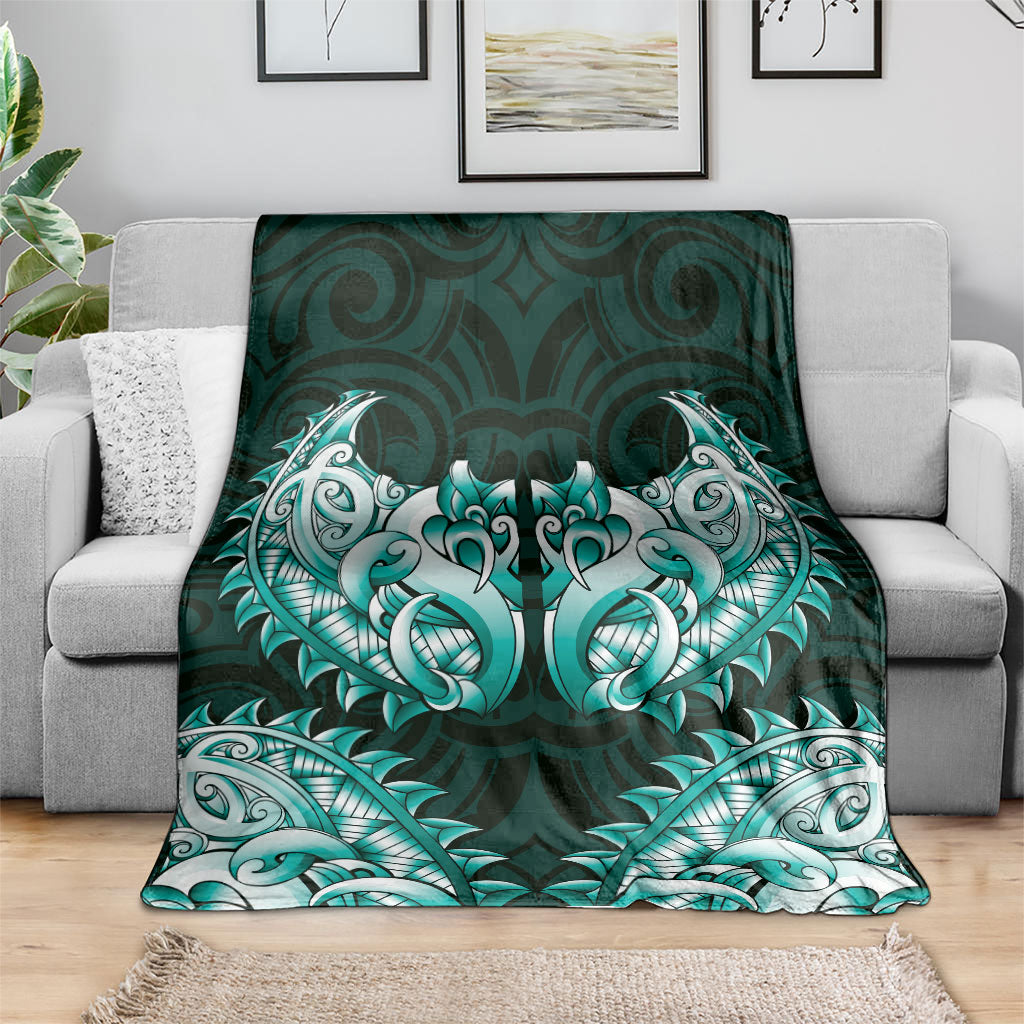 New Zealand Ta Moko Blanket Aotearoa Maori Chest Tattoo Turquoise LT14 - Polynesian Pride