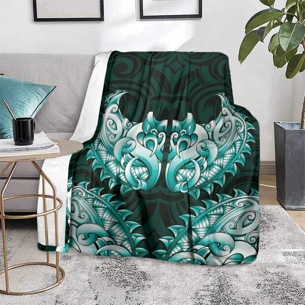 New Zealand Ta Moko Blanket Aotearoa Maori Chest Tattoo Turquoise LT14 - Polynesian Pride