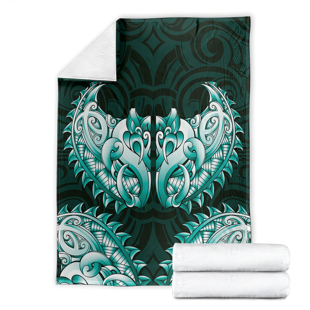 New Zealand Ta Moko Blanket Aotearoa Maori Chest Tattoo Turquoise LT14 - Polynesian Pride