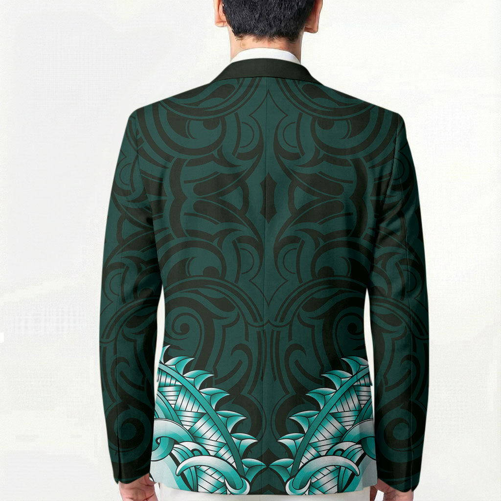 New Zealand Ta Moko Blazer Aotearoa Maori Chest Tattoo Turquoise LT14 - Polynesian Pride