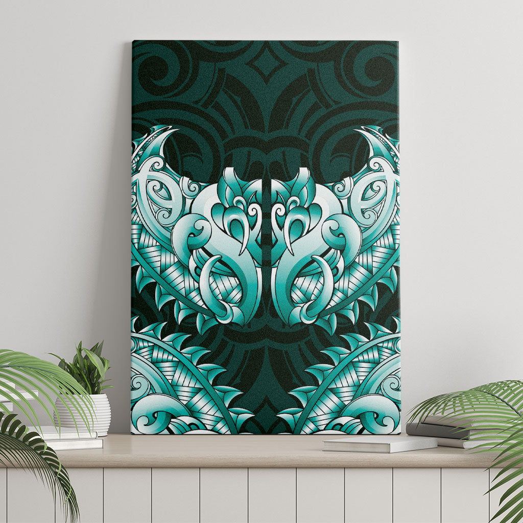 New Zealand Ta Moko Canvas Wall Art Aotearoa Maori Chest Tattoo Turquoise LT14 - Polynesian Pride