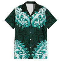 New Zealand Ta Moko Hawaiian Shirt Aotearoa Maori Chest Tattoo Turquoise LT14 Turquoise - Polynesian Pride