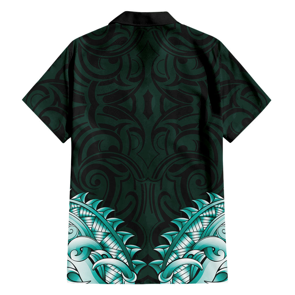 New Zealand Ta Moko Hawaiian Shirt Aotearoa Maori Chest Tattoo Turquoise LT14 - Polynesian Pride