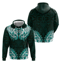 New Zealand Ta Moko Hoodie Aotearoa Maori Chest Tattoo Turquoise LT14 - Polynesian Pride