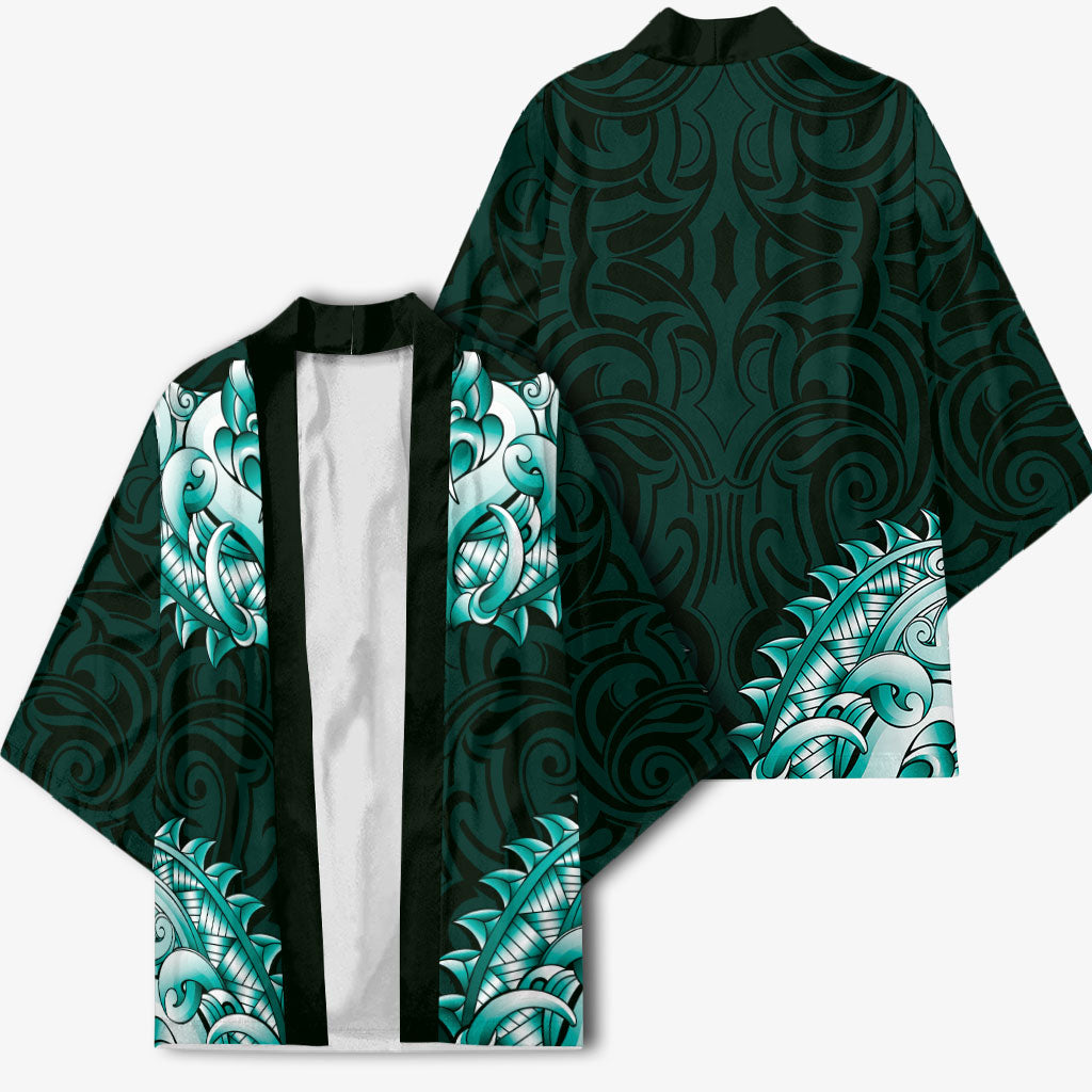 New Zealand Ta Moko Kimono Aotearoa Maori Chest Tattoo Turquoise LT14 - Polynesian Pride