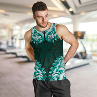 New Zealand Ta Moko Men Tank Top Aotearoa Maori Chest Tattoo Turquoise LT14 Turquoise - Polynesian Pride