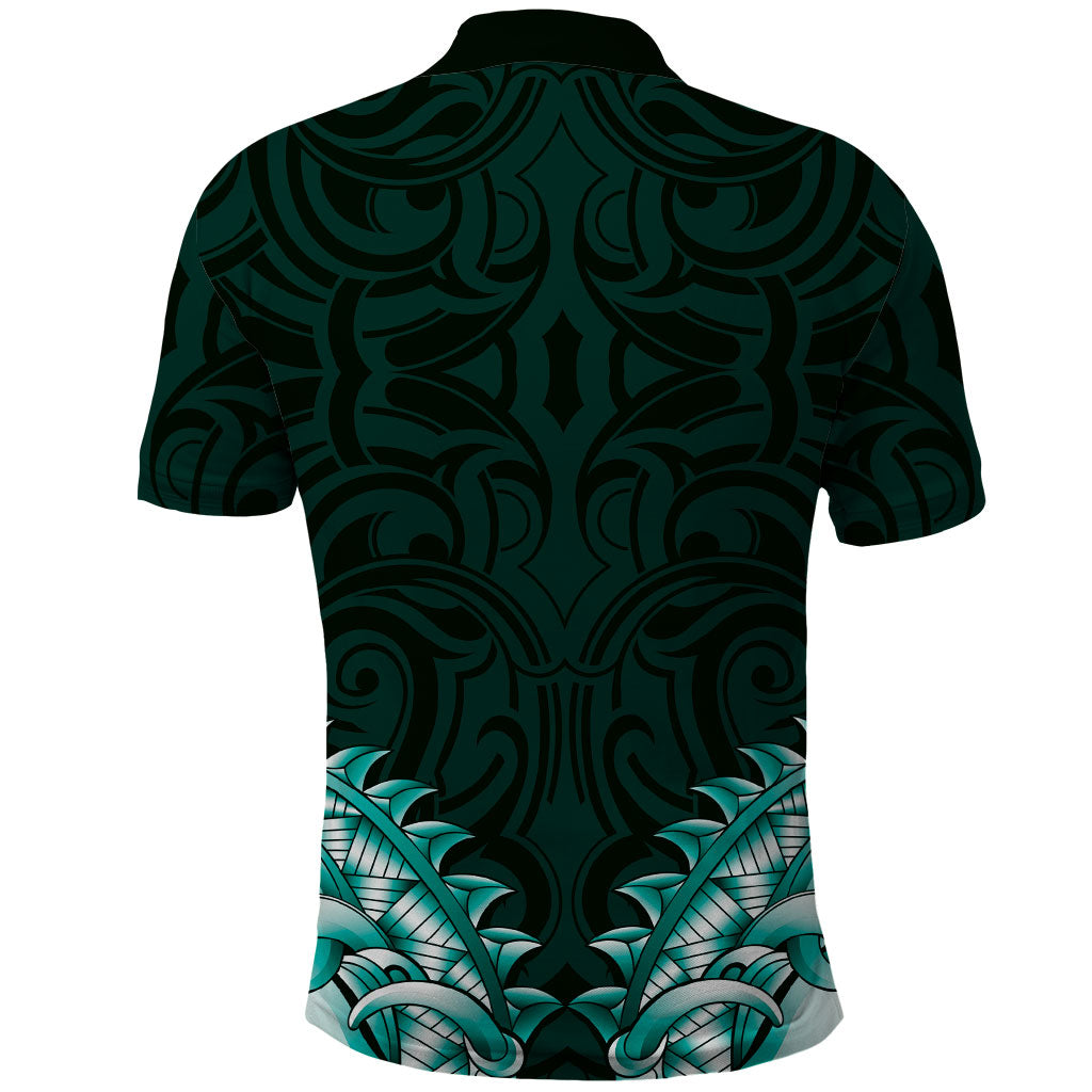 New Zealand Ta Moko Polo Shirt Aotearoa Maori Chest Tattoo Turquoise LT14 - Polynesian Pride
