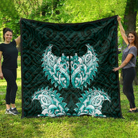 New Zealand Ta Moko Quilt Aotearoa Maori Chest Tattoo Turquoise LT14 - Polynesian Pride