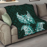 New Zealand Ta Moko Quilt Aotearoa Maori Chest Tattoo Turquoise LT14 - Polynesian Pride
