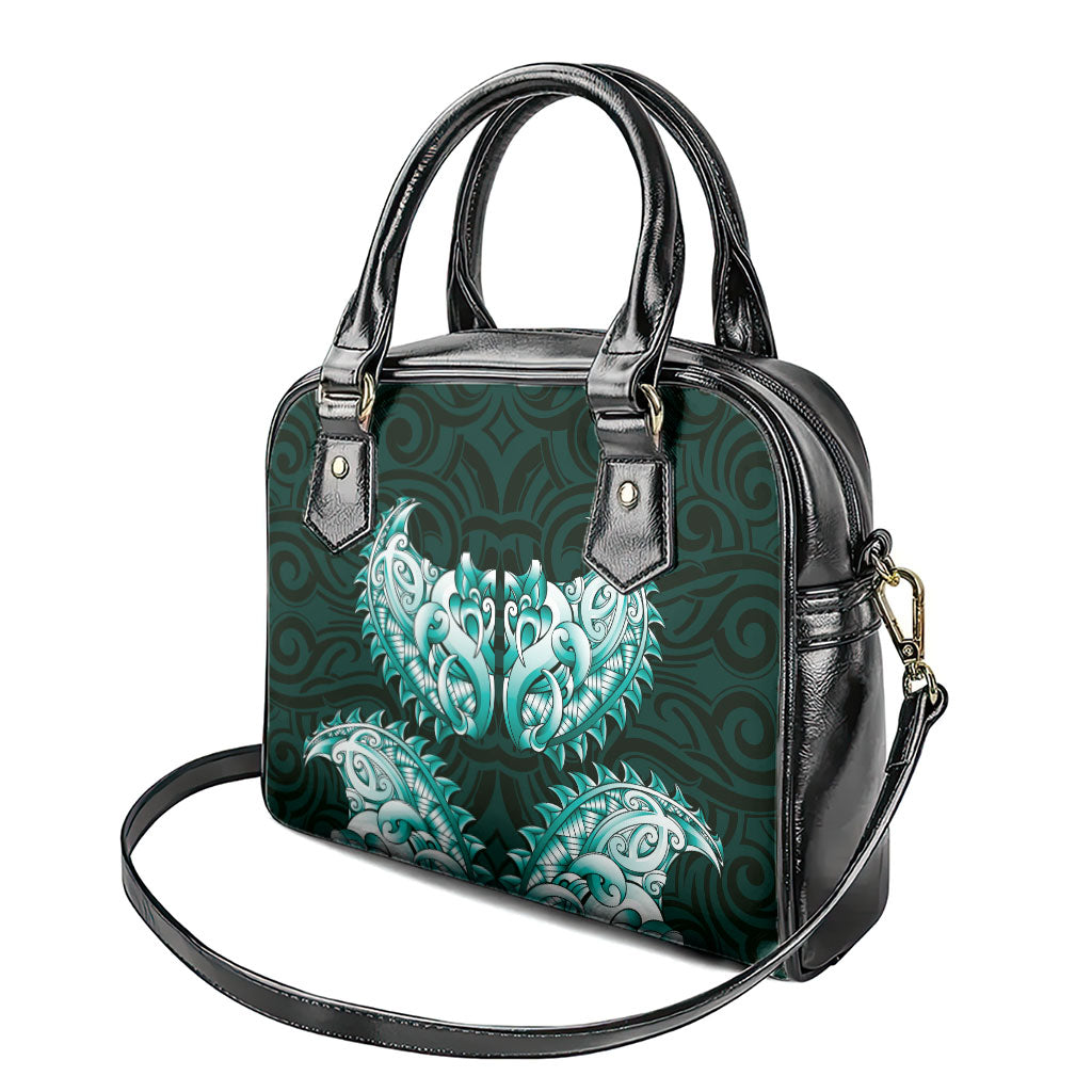 New Zealand Ta Moko Shoulder Handbag Aotearoa Maori Chest Tattoo Turquoise LT14 - Polynesian Pride
