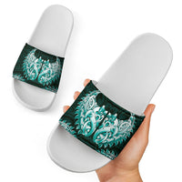 New Zealand Ta Moko Slide Sandals Aotearoa Maori Chest Tattoo Turquoise LT14 - Polynesian Pride