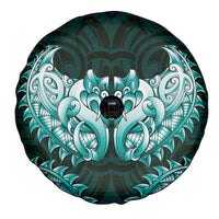 New Zealand Ta Moko Spare Tire Cover Aotearoa Maori Chest Tattoo Turquoise LT14 - Polynesian Pride