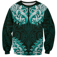 New Zealand Ta Moko Sweatshirt Aotearoa Maori Chest Tattoo Turquoise LT14 Unisex Turquoise - Polynesian Pride