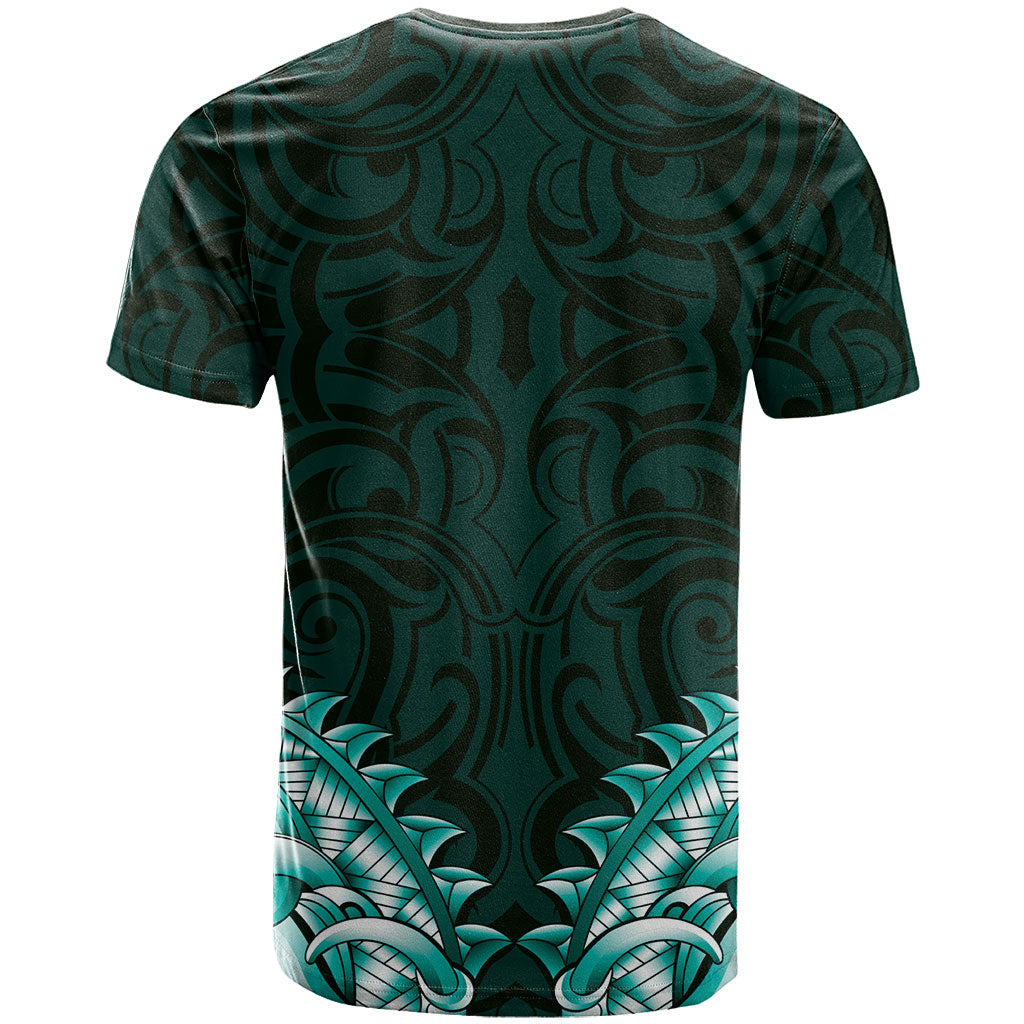 New Zealand Ta Moko T Shirt Aotearoa Maori Chest Tattoo Turquoise LT14 - Polynesian Pride