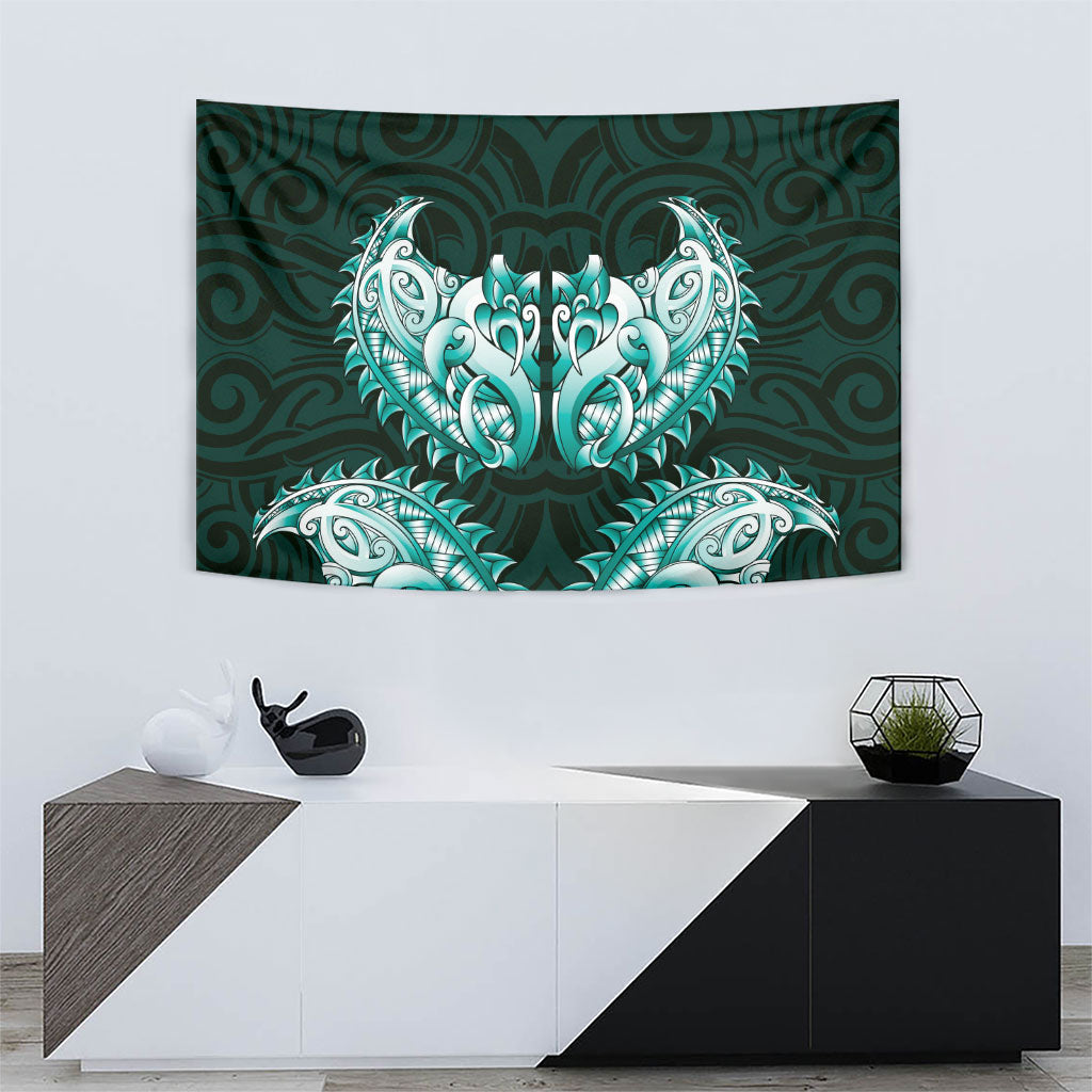 New Zealand Ta Moko Tapestry Aotearoa Maori Chest Tattoo Turquoise LT14 - Polynesian Pride