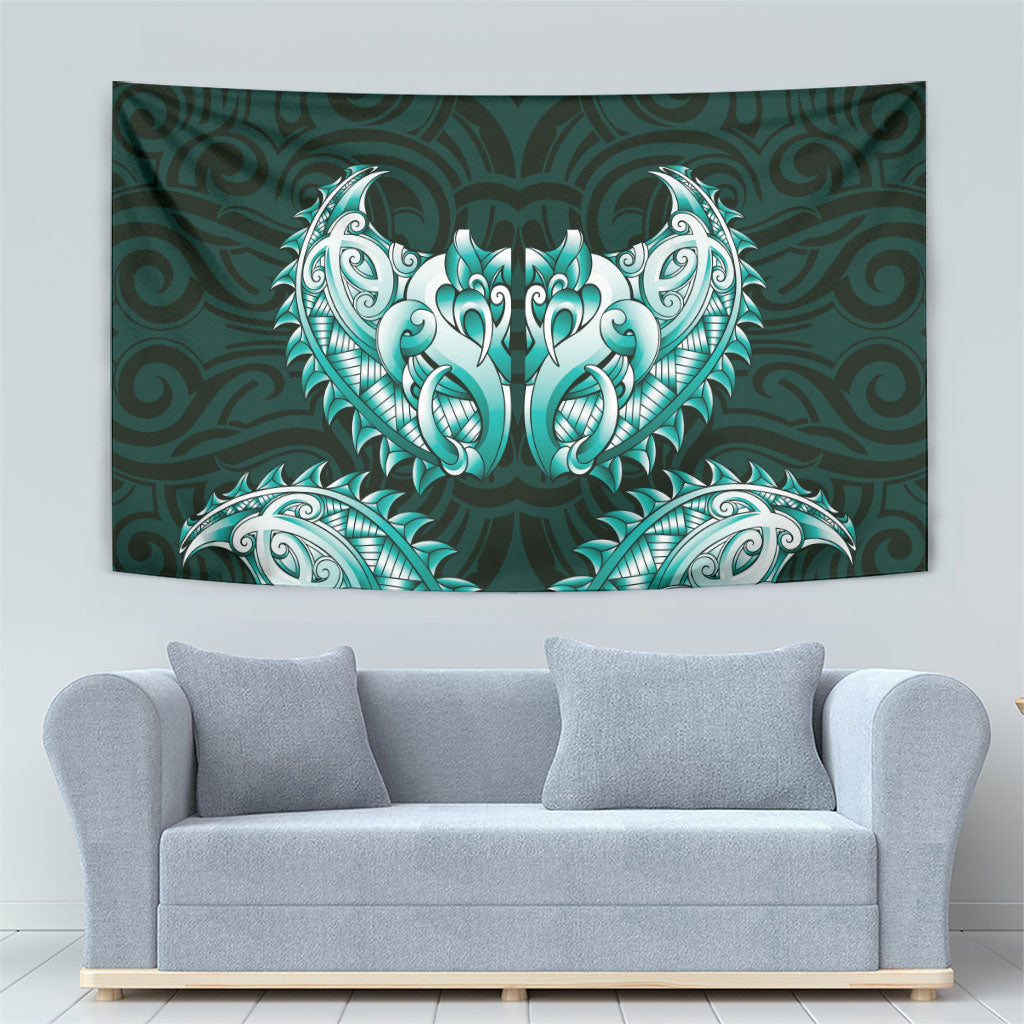 New Zealand Ta Moko Tapestry Aotearoa Maori Chest Tattoo Turquoise LT14 - Polynesian Pride
