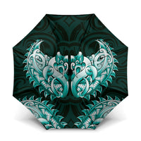 New Zealand Ta Moko Umbrella Aotearoa Maori Chest Tattoo Turquoise LT14 One Size Folded 11.42 inch Opened Diameter 37.4 inch Turquoise - Polynesian Pride