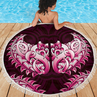 New Zealand Ta Moko Beach Blanket Aotearoa Maori Chest Tattoo Pink LT14 - Polynesian Pride