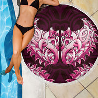 New Zealand Ta Moko Beach Blanket Aotearoa Maori Chest Tattoo Pink LT14 - Polynesian Pride