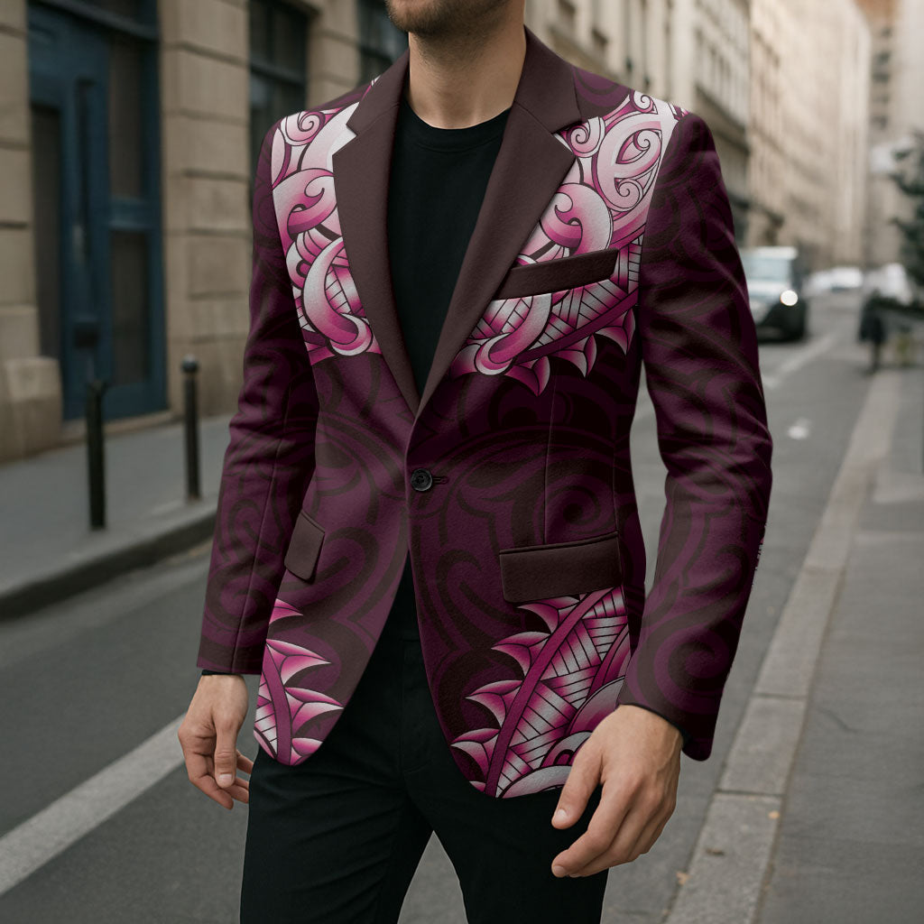 New Zealand Ta Moko Blazer Aotearoa Maori Chest Tattoo Pink LT14 - Polynesian Pride