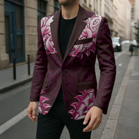 New Zealand Ta Moko Blazer Aotearoa Maori Chest Tattoo Pink LT14 - Polynesian Pride