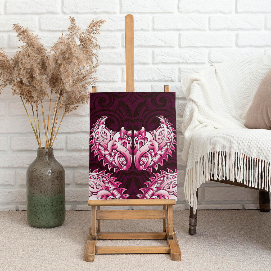 New Zealand Ta Moko Canvas Wall Art Aotearoa Maori Chest Tattoo Pink LT14 - Polynesian Pride