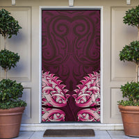 New Zealand Ta Moko Door Cover Aotearoa Maori Chest Tattoo Pink LT14 Pink - Polynesian Pride