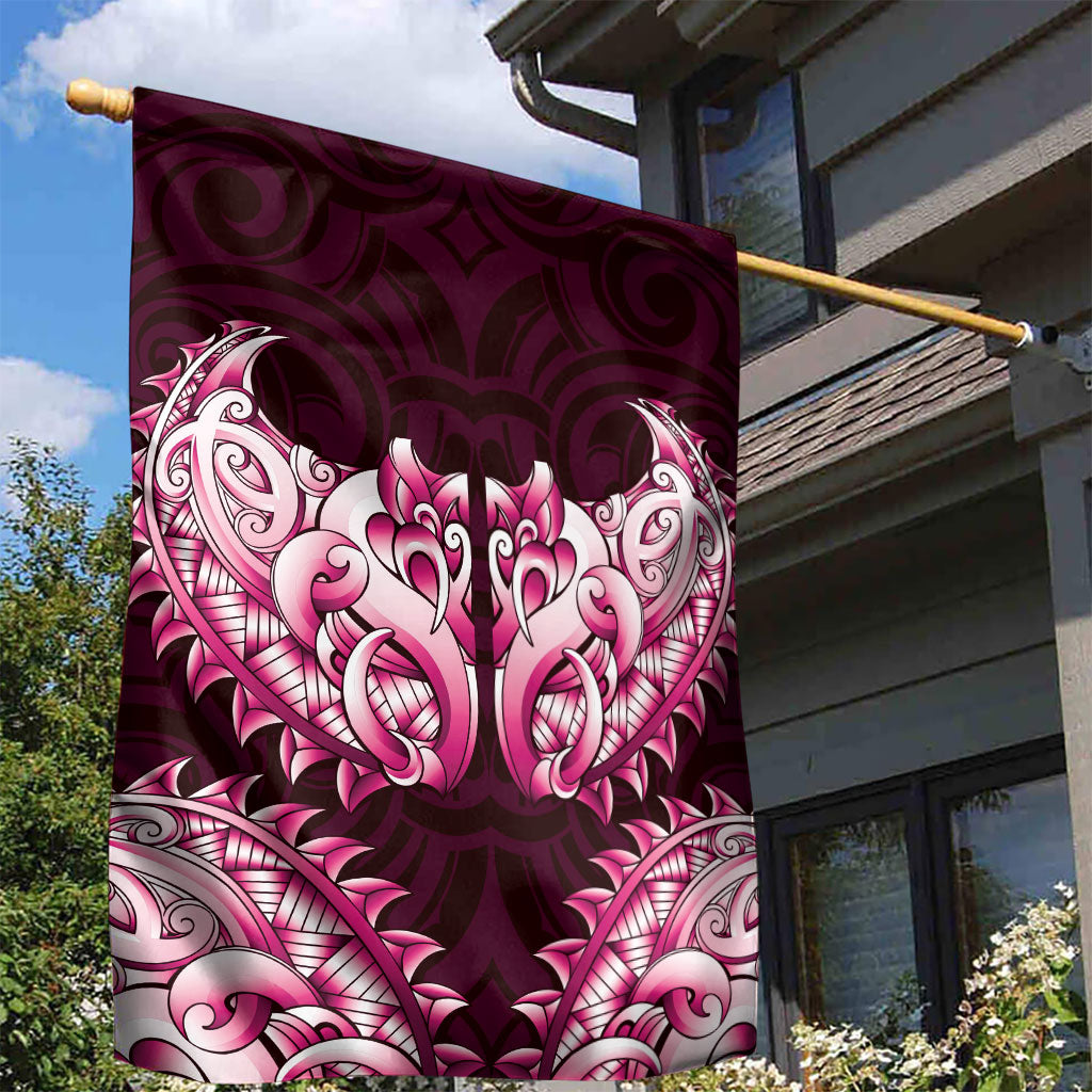 New Zealand Ta Moko Garden Flag Aotearoa Maori Chest Tattoo Pink LT14 - Polynesian Pride