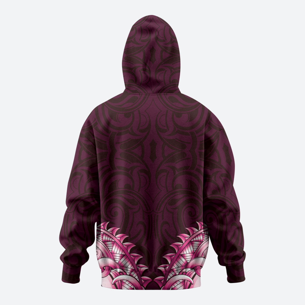 New Zealand Ta Moko Hoodie Aotearoa Maori Chest Tattoo Pink LT14 - Polynesian Pride