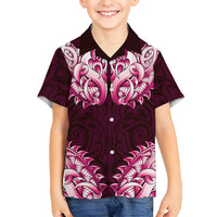 New Zealand Ta Moko Kid Hawaiian Shirt Aotearoa Maori Chest Tattoo Pink LT14 Kid Pink - Polynesian Pride